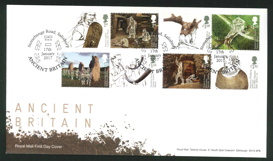 2017 - First Day Cover "Ancient Britain" - Stonehenge Road Salisbury Postmark